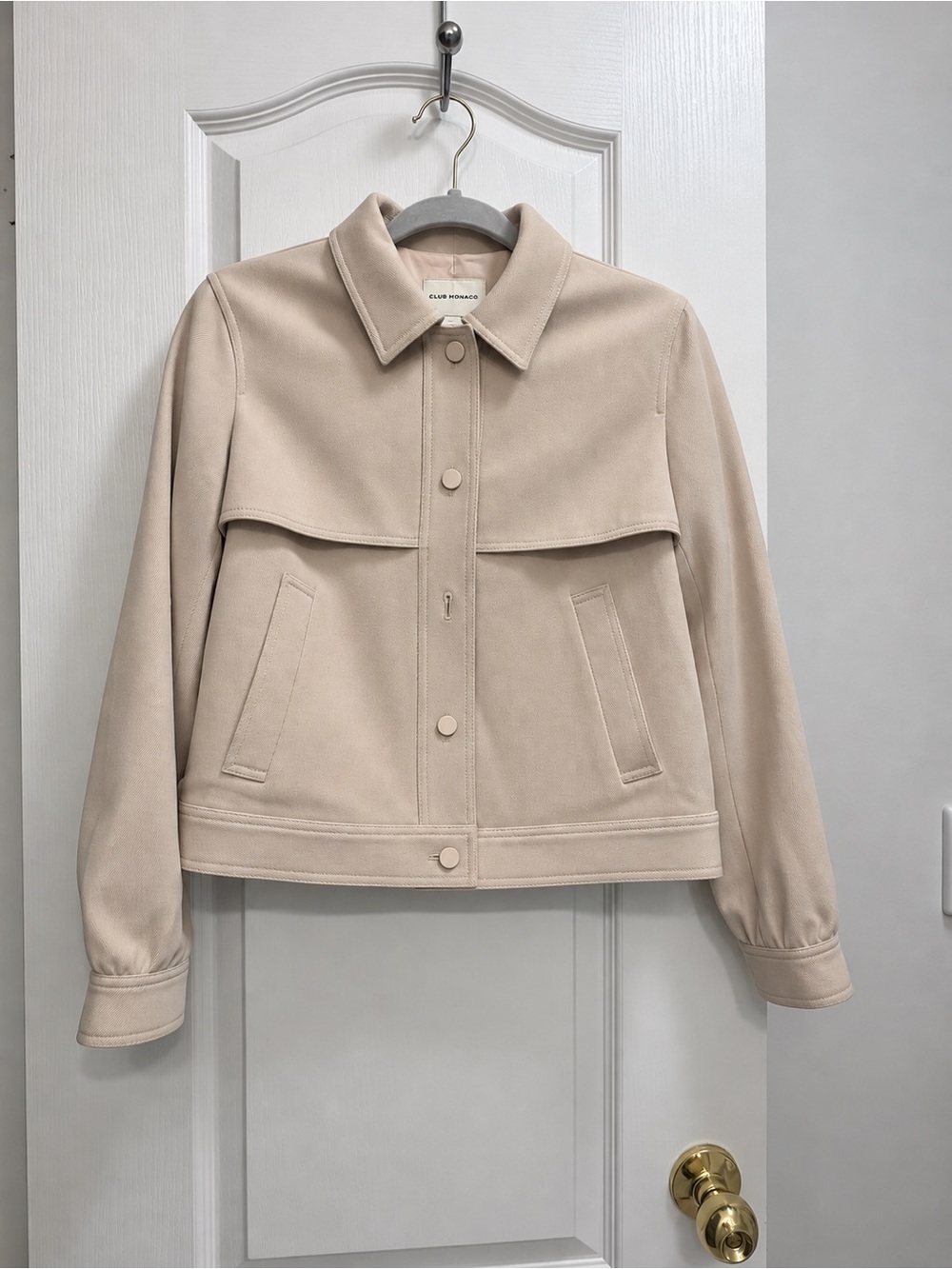 Club Monaco button-up Neutral Beige Cropped Jacket